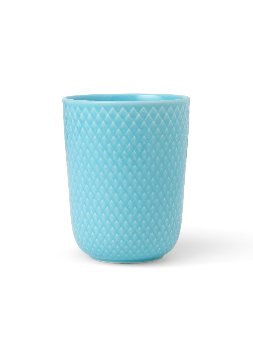 Lyngby Porcelæn Rhombe color krus, turkis - 10,5 cm. - Bahne